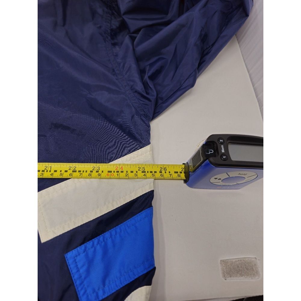 Adidas VTG Windbreaker Jacket Blue Embroidered Back Logo Size Large Full Zip Y2K - Picture 10 of 13